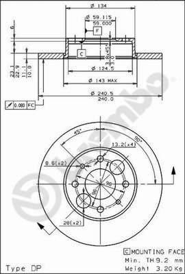 Brembo 08.4917.20 - Гальмівний диск autozip.com.ua