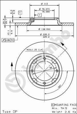 Brembo 08.4414.10 - Гальмівний диск autozip.com.ua