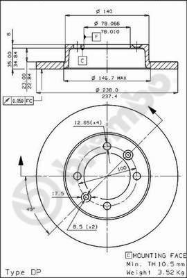 Brembo 08.4480.10 - Гальмівний диск autozip.com.ua