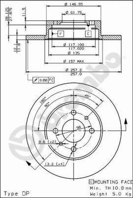 Brembo 08.4365.10 - Гальмівний диск autozip.com.ua