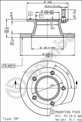 Brembo 08.5181.10 - Гальмівний диск autozip.com.ua