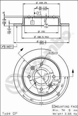 Brembo 08.5218.10 - Гальмівний диск autozip.com.ua