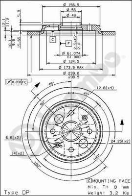 Brembo 08.6837.10 - Гальмівний диск autozip.com.ua