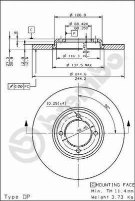 Brembo 08.1659.20 - Гальмівний диск autozip.com.ua