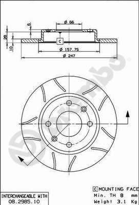 Brembo 08.2985.75 - Гальмівний диск autozip.com.ua