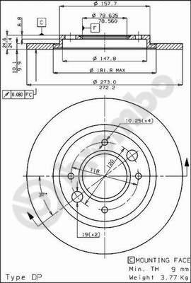 Brembo 08.2467.10 - Гальмівний диск autozip.com.ua