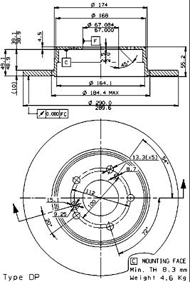 Brembo 08.7211.76 - Гальмівний диск autozip.com.ua