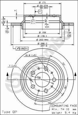 Brembo 08.7765.75 - Гальмівний диск autozip.com.ua