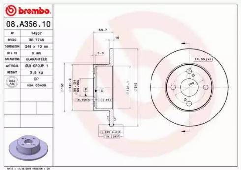 Alpha Brakes HTT-TY-015 - Гальмівний диск autozip.com.ua