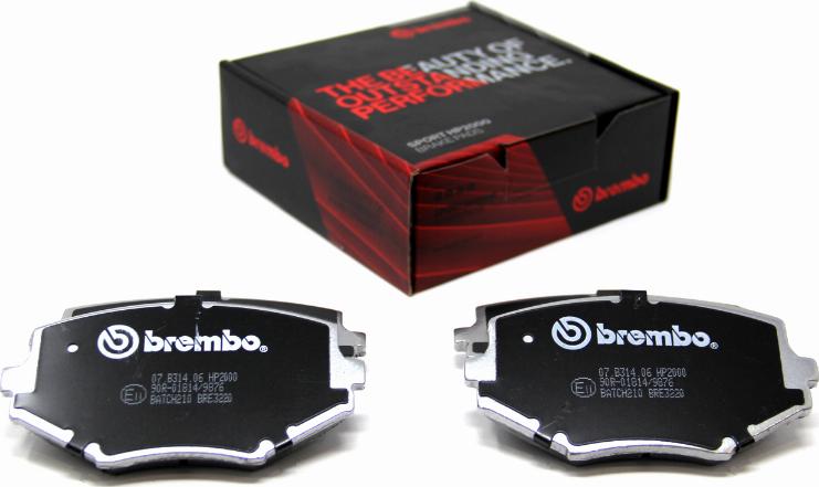 Brembo 07.B314.06 - Комплект високоефективних гальмівних колодок autozip.com.ua