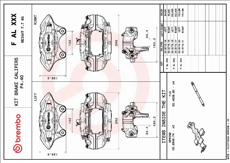 Brembo F AL D42 - Комплект корпусу скоби гальма autozip.com.ua