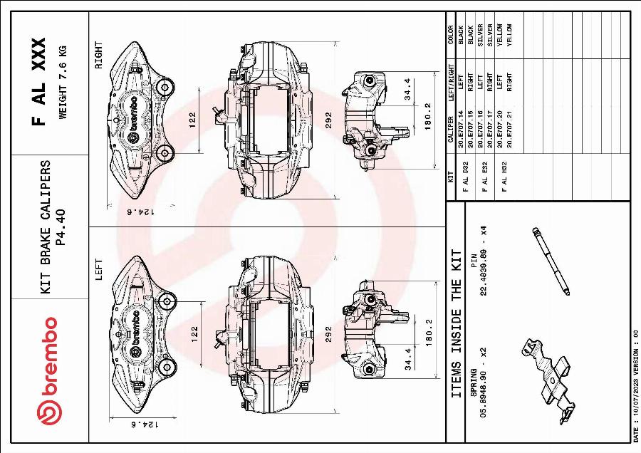 Brembo F AL D32 - Комплект корпусу скоби гальма autozip.com.ua