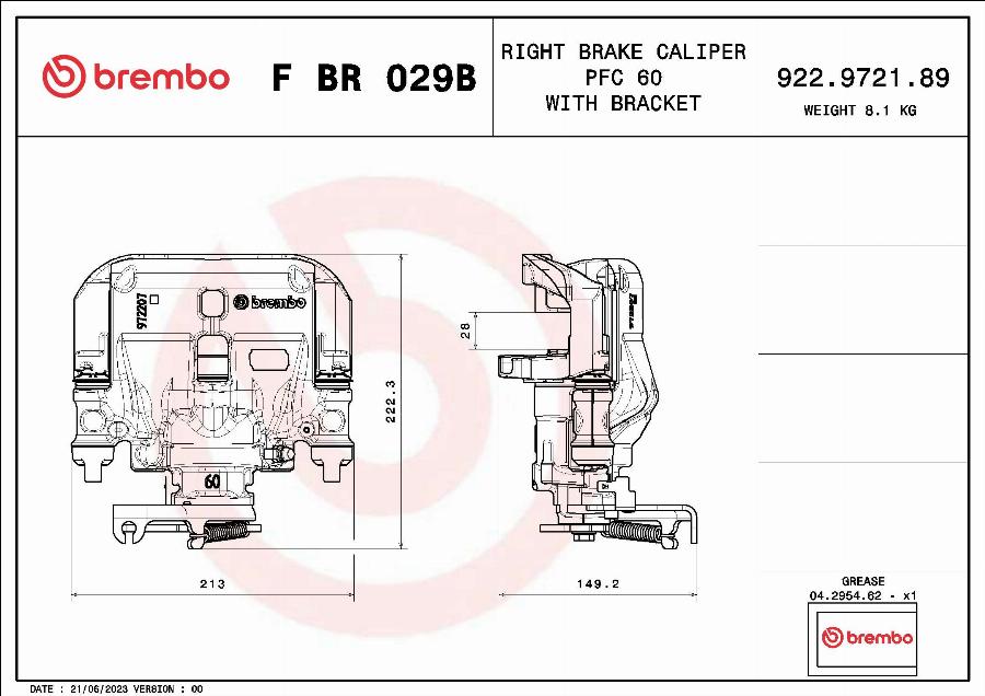 Brembo F BR 029B - Гальмівний супорт autozip.com.ua