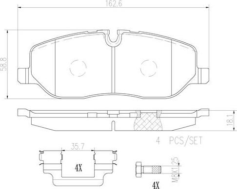 Brembo P44014N - Гальмівні колодки, дискові гальма autozip.com.ua