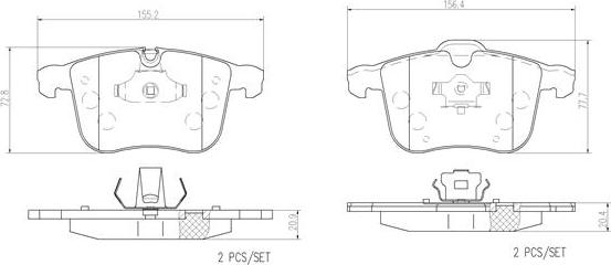 Brembo P59049N - Гальмівні колодки, дискові гальма autozip.com.ua