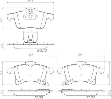 Brembo P59045N - Гальмівні колодки, дискові гальма autozip.com.ua