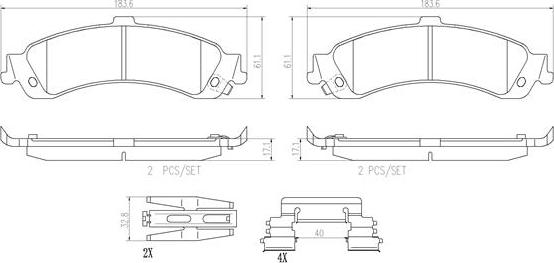 Brembo P59065N - Гальмівні колодки, дискові гальма autozip.com.ua