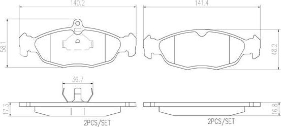 Brembo P59011N - Гальмівні колодки, дискові гальма autozip.com.ua