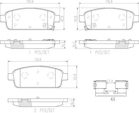 Brembo P59080N - Гальмівні колодки, дискові гальма autozip.com.ua