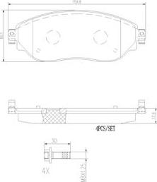 Brembo P59082N - Гальмівні колодки, дискові гальма autozip.com.ua