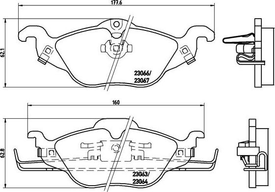 Brembo P 59 030 - Гальмівні колодки, дискові гальма autozip.com.ua