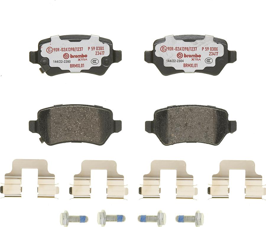 Brembo P 59 038X - Гальмівні колодки, дискові гальма autozip.com.ua