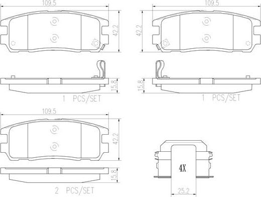 Brembo P59021N - Гальмівні колодки, дискові гальма autozip.com.ua