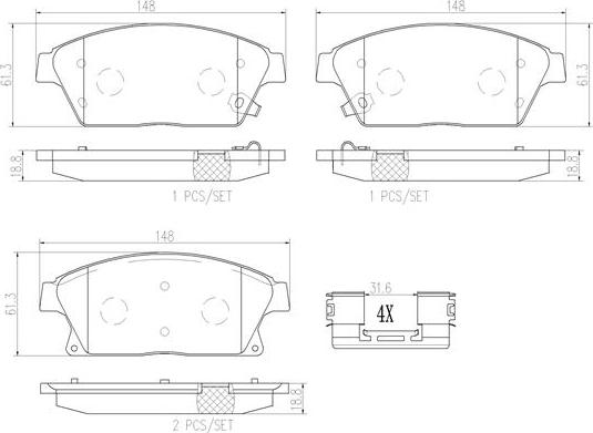 Brembo P59077N - Гальмівні колодки, дискові гальма autozip.com.ua