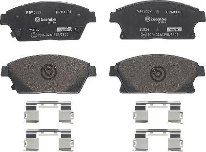 Brembo P 59 077X - Гальмівні колодки, дискові гальма autozip.com.ua