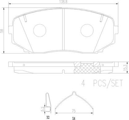 Brembo P54060N - Гальмівні колодки, дискові гальма autozip.com.ua