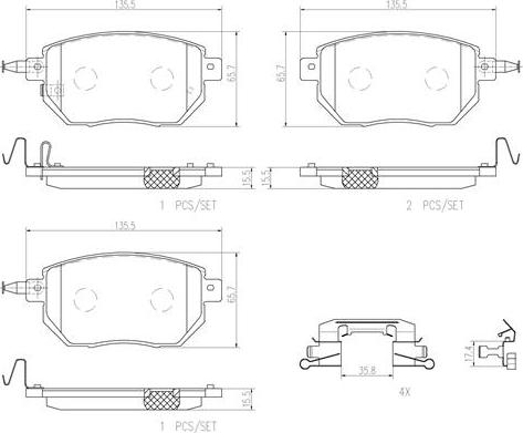 Brembo P56051N - Гальмівні колодки, дискові гальма autozip.com.ua