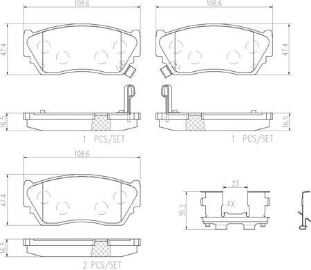 Brembo P56027N - Гальмівні колодки, дискові гальма autozip.com.ua