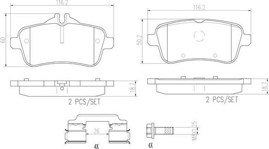 Brembo P50099N - Гальмівні колодки, дискові гальма autozip.com.ua