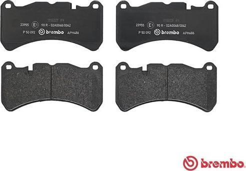 Brembo P 50 092 - Гальмівні колодки, дискові гальма autozip.com.ua