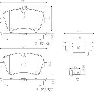 Brembo P50046N - Гальмівні колодки, дискові гальма autozip.com.ua