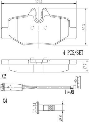 Brembo P50051N - Гальмівні колодки, дискові гальма autozip.com.ua