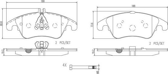 Brembo P50069N - Гальмівні колодки, дискові гальма autozip.com.ua