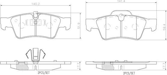 Brembo P50064N - Гальмівні колодки, дискові гальма autozip.com.ua