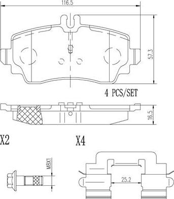 Brembo P50035N - Гальмівні колодки, дискові гальма autozip.com.ua