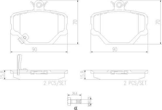 Brembo P50038N - Гальмівні колодки, дискові гальма autozip.com.ua