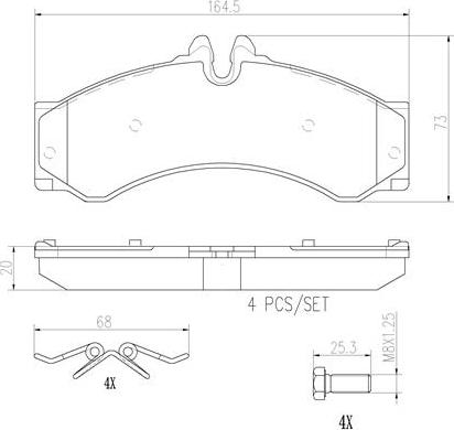 Brembo P50028N - Гальмівні колодки, дискові гальма autozip.com.ua