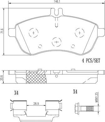 Brembo P50070N - Гальмівні колодки, дискові гальма autozip.com.ua