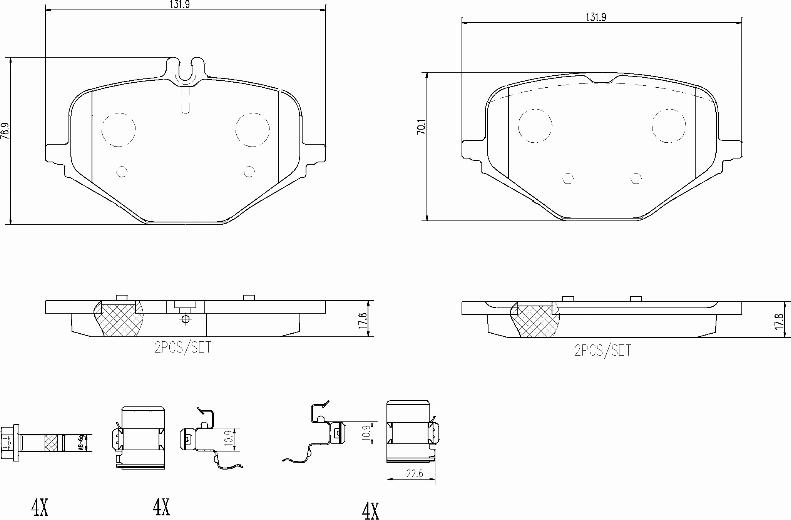 Brembo P50167N - Гальмівні колодки, дискові гальма autozip.com.ua