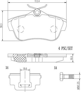 Brembo P61095N - Гальмівні колодки, дискові гальма autozip.com.ua