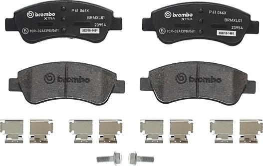 Brembo P 61 066X - Гальмівні колодки, дискові гальма autozip.com.ua