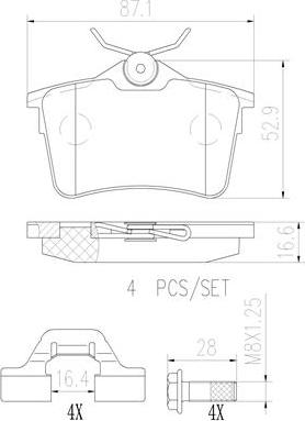 Brembo P61084N - Гальмівні колодки, дискові гальма autozip.com.ua