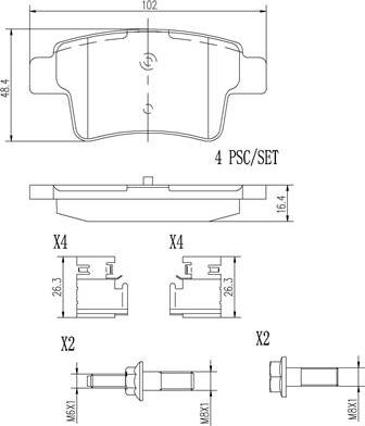 Brembo P61085N - Гальмівні колодки, дискові гальма autozip.com.ua