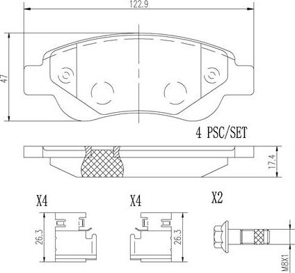 Brembo P61081N - Гальмівні колодки, дискові гальма autozip.com.ua