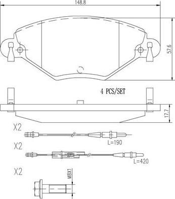 Brembo P61071N - Гальмівні колодки, дискові гальма autozip.com.ua