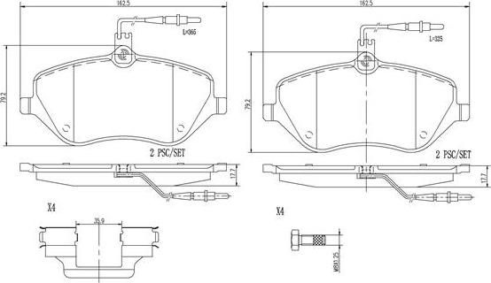 Brembo P61078N - Гальмівні колодки, дискові гальма autozip.com.ua